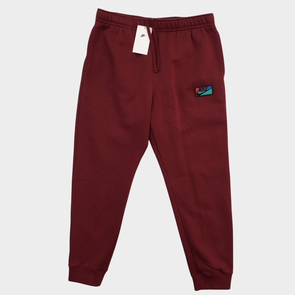 NEW! Nike Mens Club Fleece Tapered Joggers Dark Beetroot Red Sweatpants XL NEW